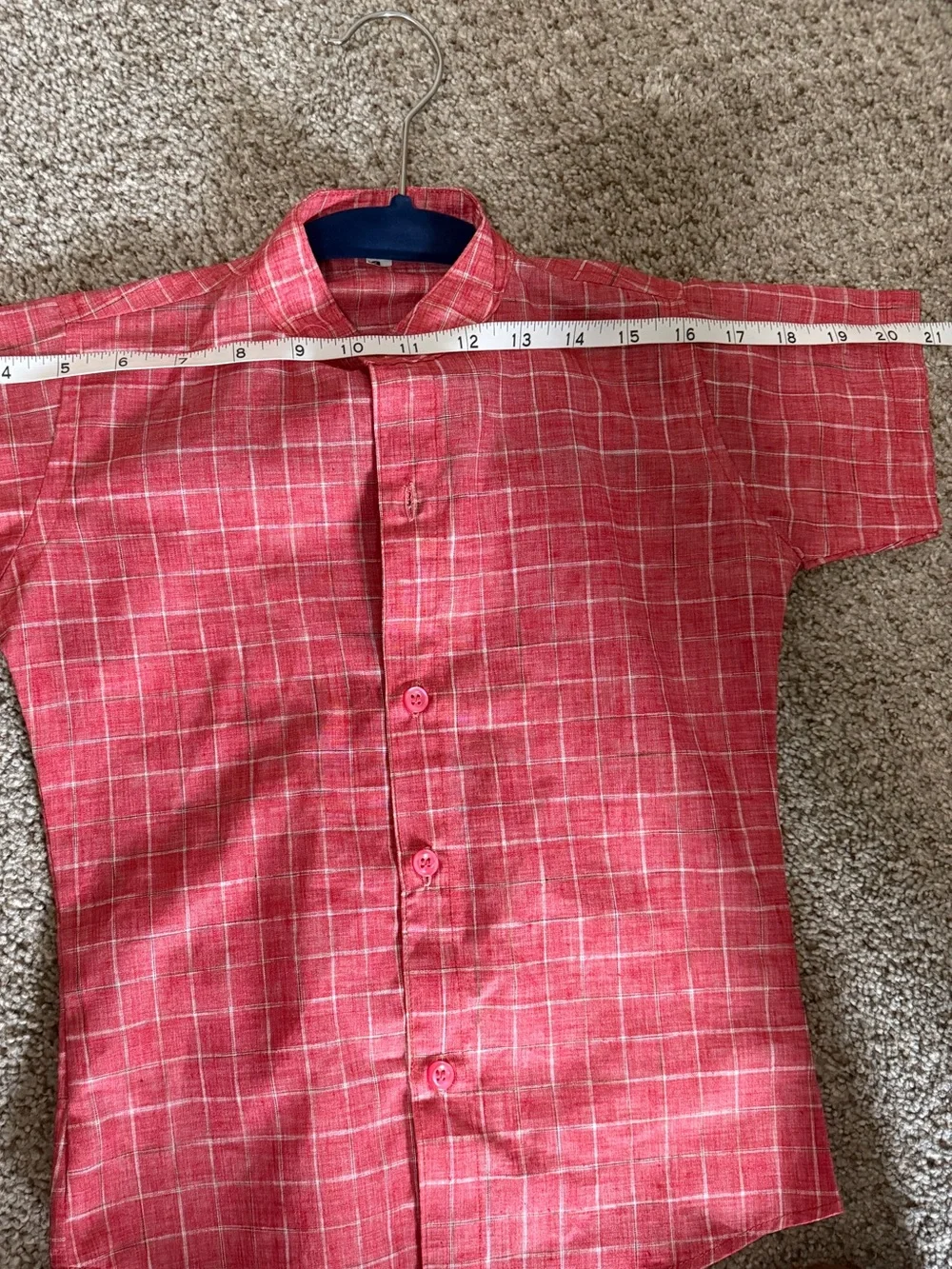 Boys Red Plaid Button-Up Kurta Shirt